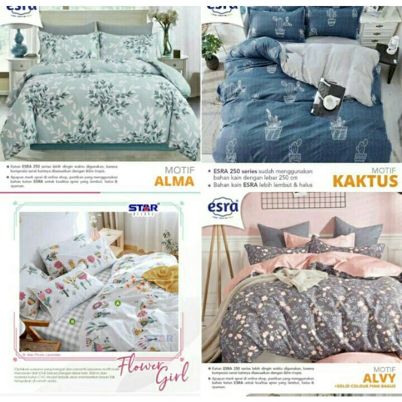sprei katun star,esra,magenta