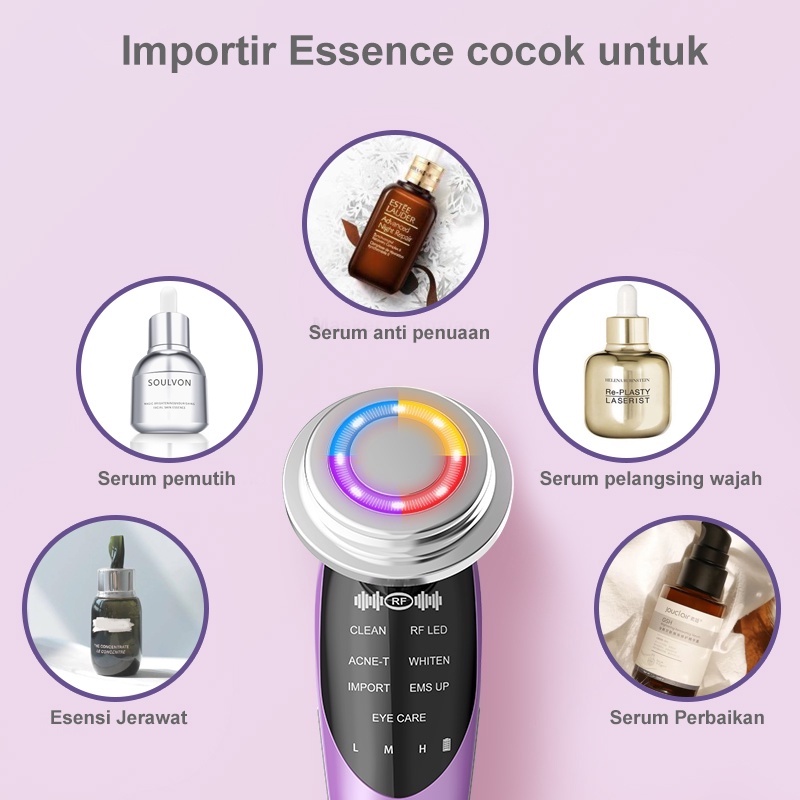 AmazeFan Alat Setrika Esensi Pemutih Alat Impor Serum Anti Penuaan Pemijat Wajah Serum Facial Pelangsing Wajah Lifting Massager Perbaikan Jerawat Mesin Rf