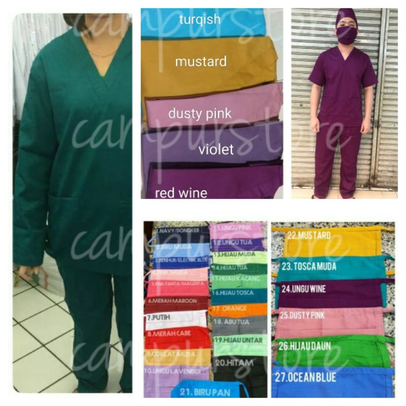 5L (XXXXL) Baju Jaga Lengan Panjang Dua Saudara Seragam OKA Scrub