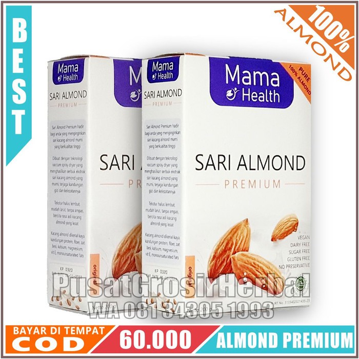 

Jual Mama Health susu SARI ALMOND PREMIUM bubuk murni alamon gluten free Murah