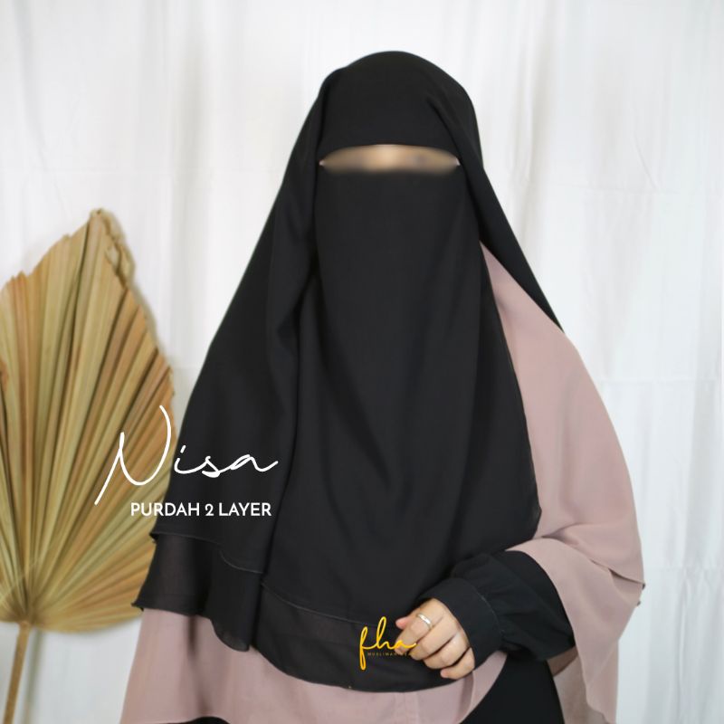 Cadar Niqob Nisa Purdah 2 Layer Siffon Silk