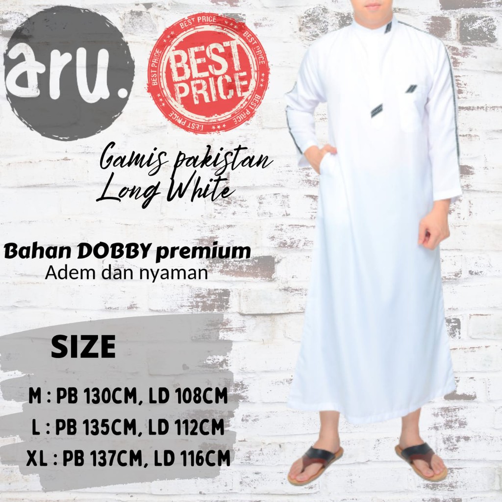 Baju Gamis Jubah Pria Dewasa Lengan Panjang Pendek Muslim Murah Jubah Haramain gamis pakistan 2021