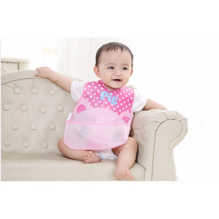 SLABER PLASTIK Celemek Bayi Bib Slabber Plastic Tatak iler Apron Alas Makan WATERPROOF Babymaniashop