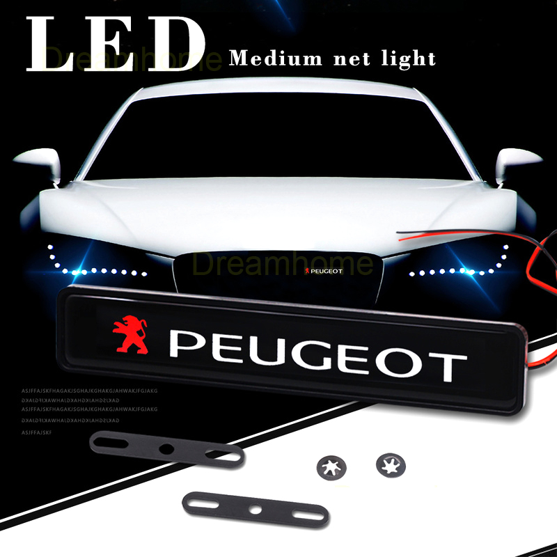 Stiker Emblem / Badge Lampu Led Depan Mobil Untuk Peugeot 4008 Rcz 5008 206 207 307 301 308 408 3008 508