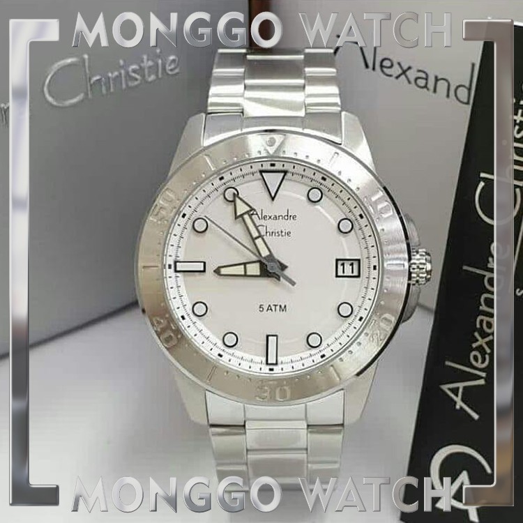 Jam Tangan Pria Alexandre Christie AC 6517 Silver White