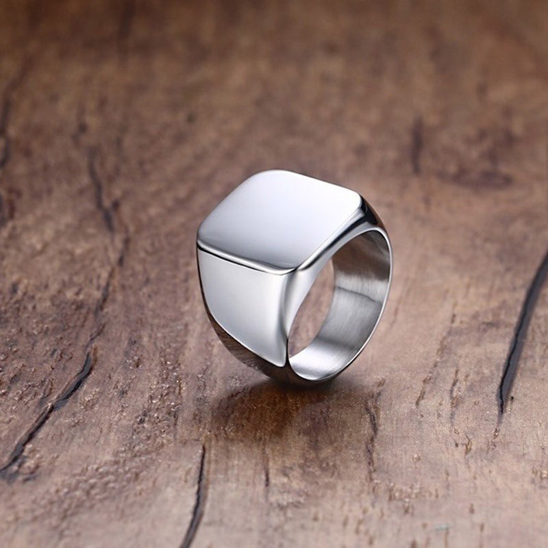 SEUSUK  Men's fashion smooth metal ring simple style single ring cincin COD