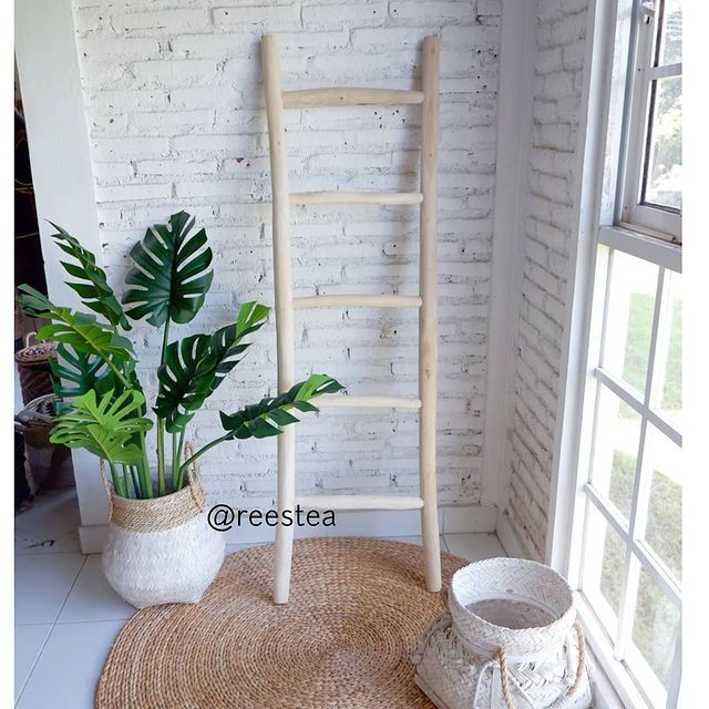 Size L Tangga kayu Hias/ ladder hiasan tangga kayu jati dekorasi ruangan