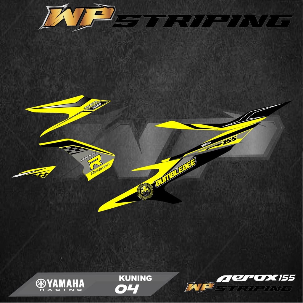 Stiker Striping AEROX 155 - Stiker Sticker Variasi List Skotlet Motor YAMAHA AEROX 155 - RACING 04