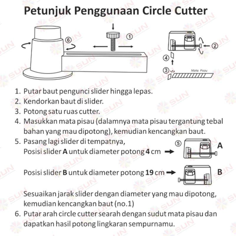 

circle cutter/pelubang kertas sticker dll bonus mata pisau