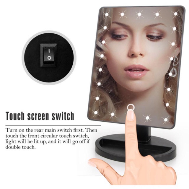 Biutte.co Cermin Makeup Mirror 22 LED Light - A3106 - Black