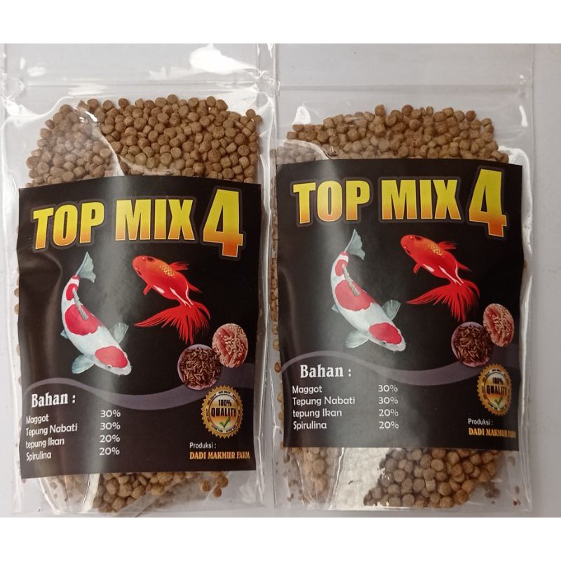 100Gr PELET MAGGOT TOP MIX4 all size 1,2,3,5mm Pakan ikan koi louhan oscar mas koki arowana dll