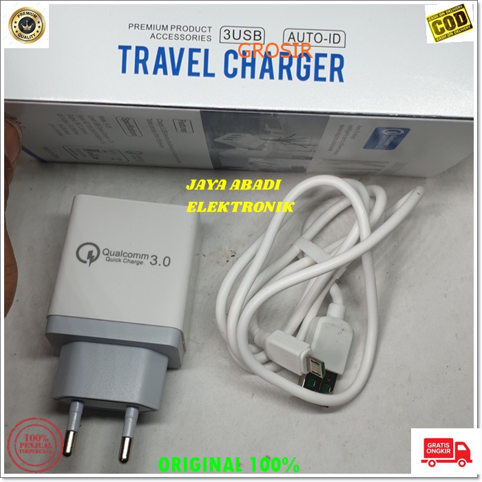 J311 SMART 7.2A TRAVELL CHARGER FAST CHARGING ADAPTIVE ADAPTOR CAS CASAN ADAPTOR USB ADAPTER TC SUPER SPEED ANDROID HP HANDPHONE QUICK QUALLCOM REAL QC SMART TRAVEL CHARGER KIT DENGAN 3 USB PORT 7.24 MAX SUPPORT QUALCOMM QUICK CHARGER 3.0