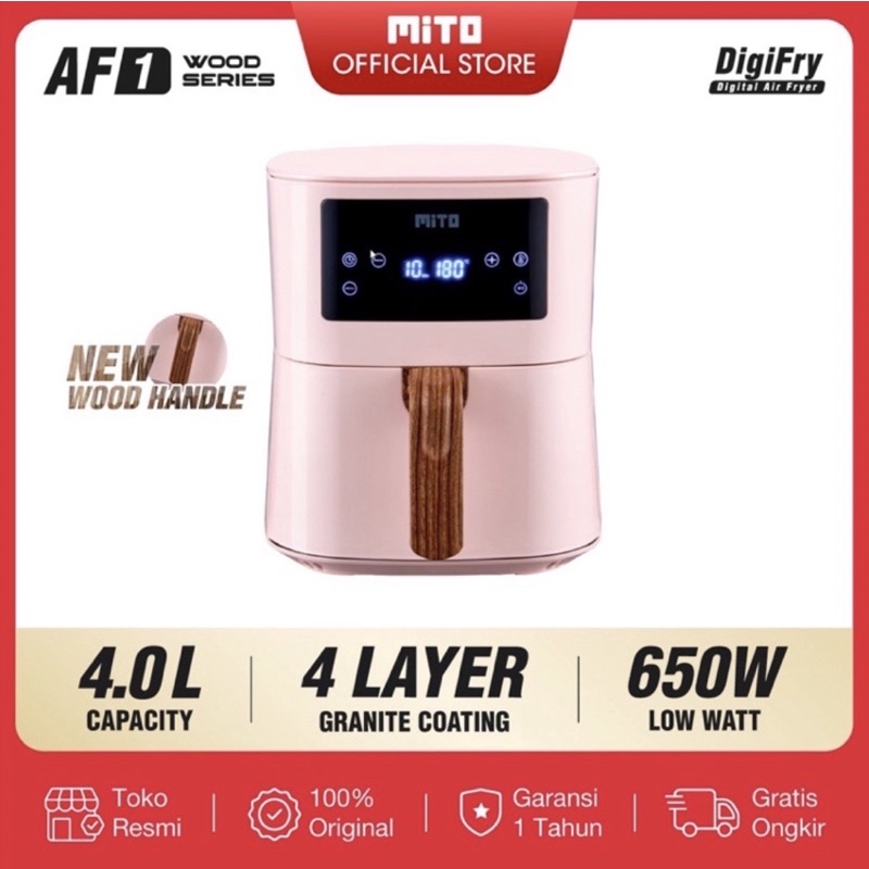 [ Mito ]DigiFry / Digital Air fryer / Airfryer Mito AF1 V2( Penggorengan Tanpa Minyak ) kapasitas 4 Liter - Low Watt