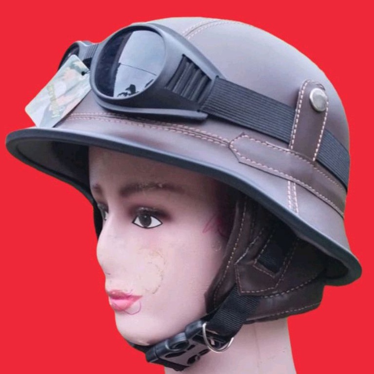 HELM RETRO MILENIAL NAZI CRAZY COKLAT/HELM RETRO/HELM NAZI/HELM KLASIK/HELM CHIP RETRO/HELM/HELM VES