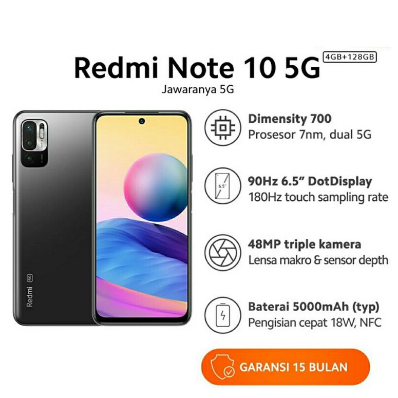 Xiaomi Redmi Note 10 5G Ram 4/128 Garansi Resmi