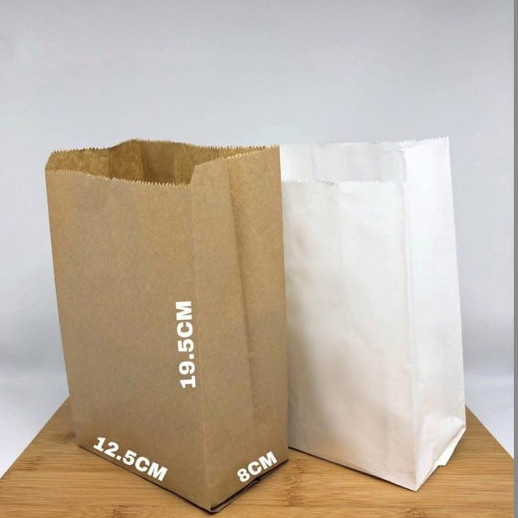 Paper Bag / Kantong Kertas (M) - Kantong Roti / Fried Chicken / Snack - Putih