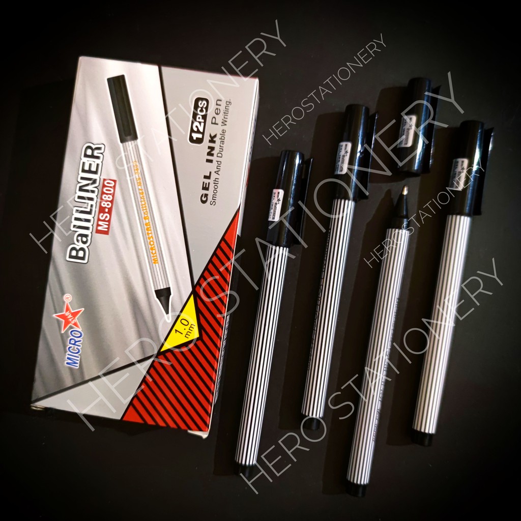 

Pen gel microstar ballliner 1 mm MS-8800 . 12 unit