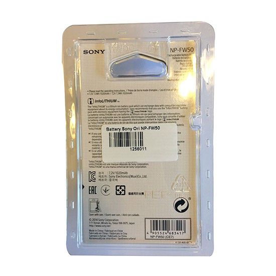 Battery Sony NP-FW50 for NEX5/NEX5N/NEX5R/NEX-6/NEXC3/NEXF3/NEX-3N/NEX7/A33/A55/A6000 Original