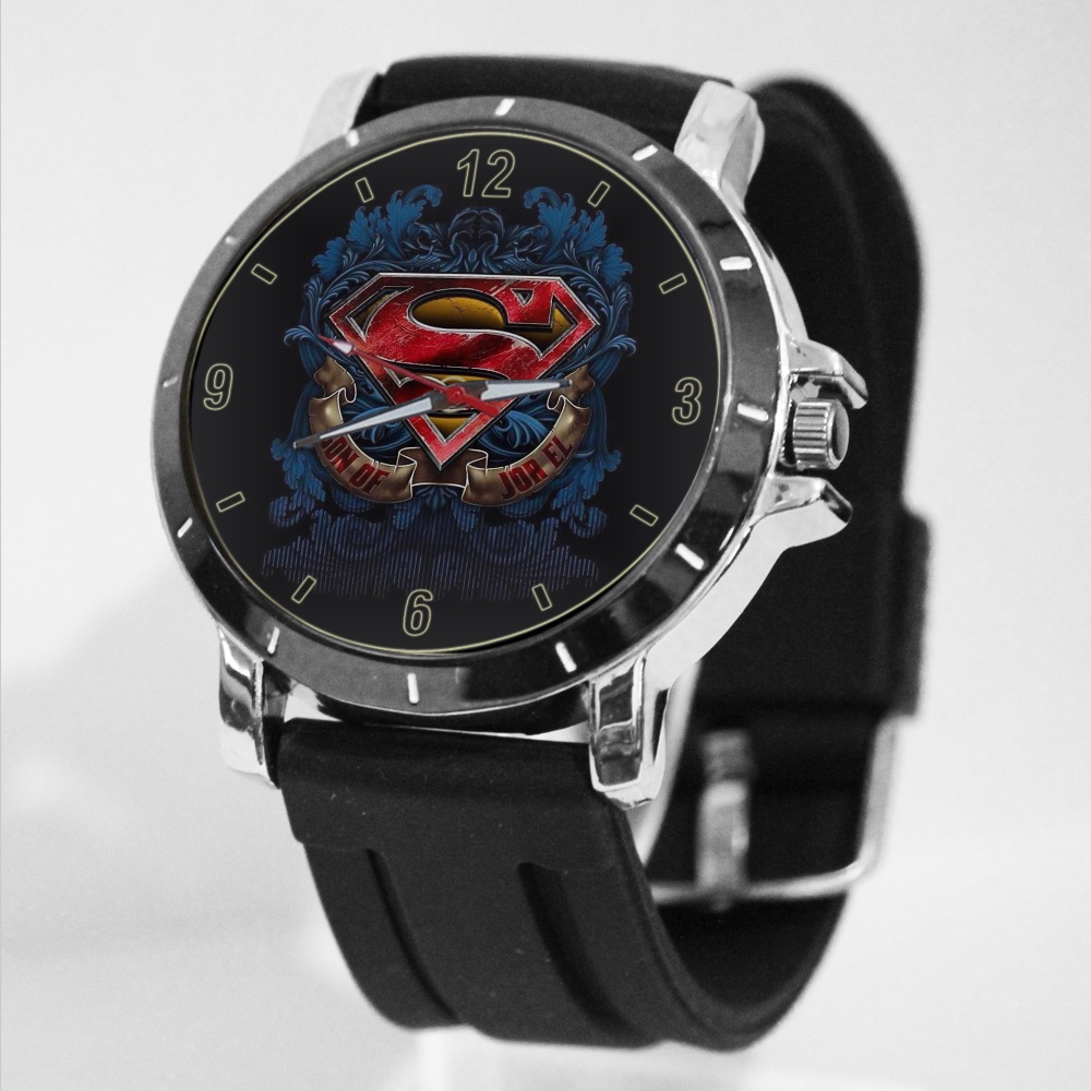 jam tangan custom superman rubber terbaru
