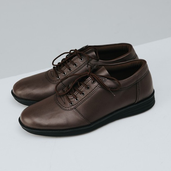 Carlton Brown | Sepatu Pria Coklat Casual Pantofel Formal Kerja Fantopel Pantopel Laki | FORIND JACK