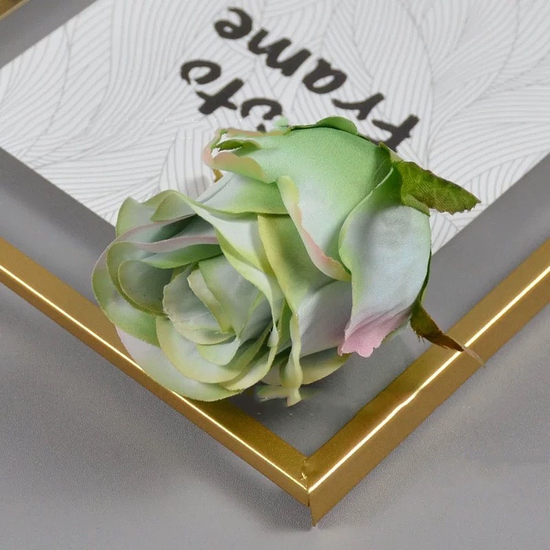 BUNGA ARTIFICIAL PREMIUM VINTAGE ROSE ECER PER PCS TANPA TANGKAI BUNGA HIAS DEKORASI BUKET TANAMAN ARTIFICIAL-Green