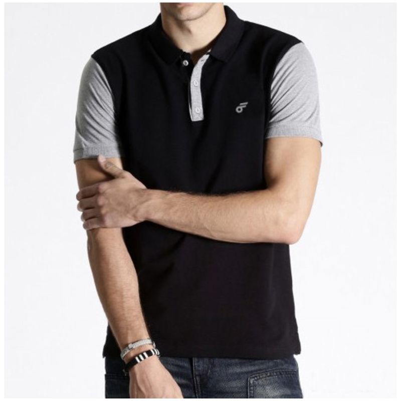 Kaos Polo Shirt Pria Kerah Premium Follback Diamond Black