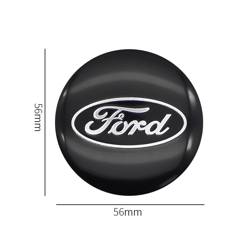 4pcs Stiker Cover Hub Tengah Velg Mobil Bahan Aluminum 56mm Untuk Ford Ka Focus Fiesta Ranger T6 / T7 / T8 Model Fusion