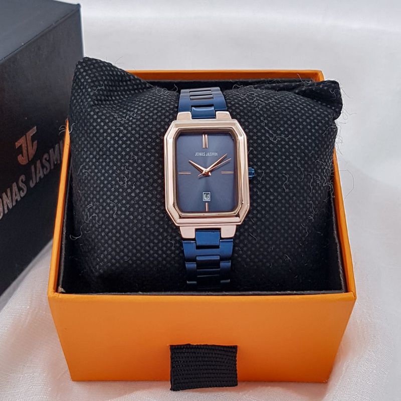 Jam Tangan Wanita Fashion Analog Jonas Jasmin JJ 2202 Rantai Original Tanggal Aktif