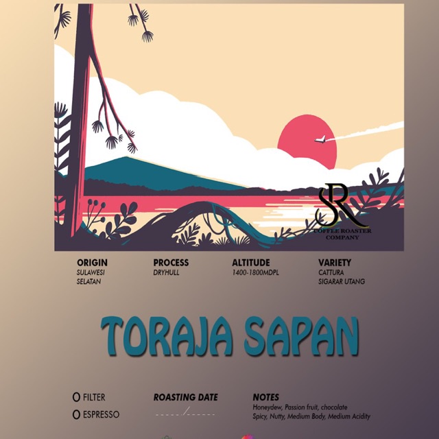 

Kopi Arabica Toraja Sapan Dryhull 200gr - Arabika Roasted Beans