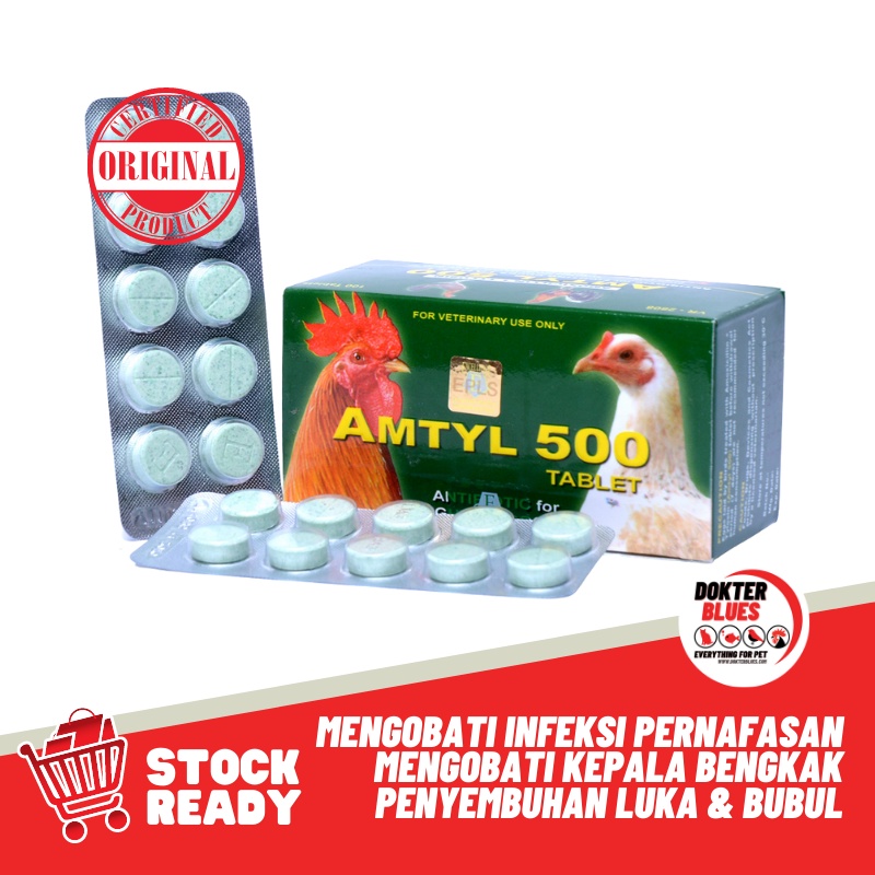 Obat Ayam Phillipines AMTYL 500 (1 strip) Snot Pilek CRD Bubul Luka Ayam