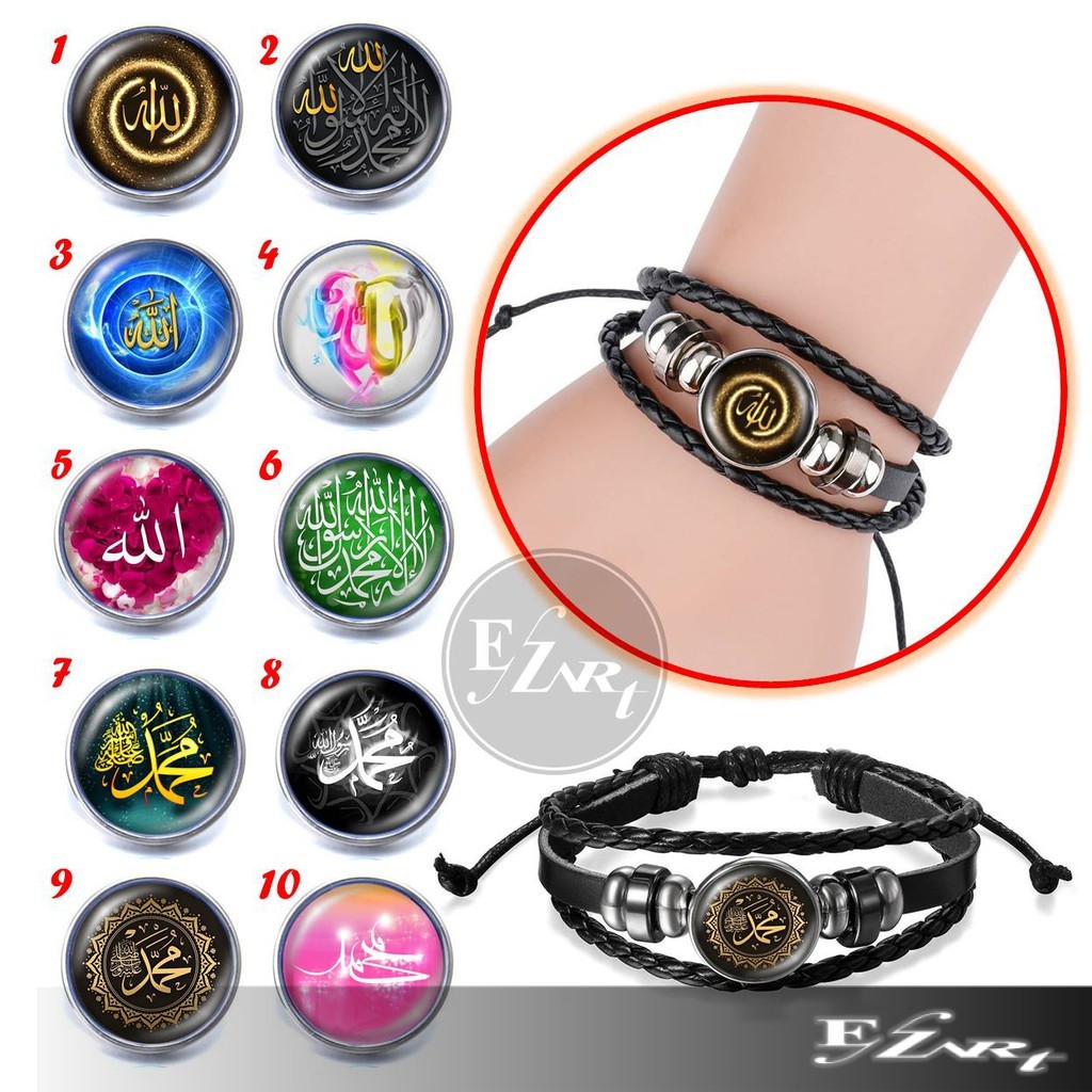 [EZ Art] MOTIF TERBARU GELANG LAFADZ TULISAN ALLAH MUHAMMAD KULIT KEPANG MULTILAYER