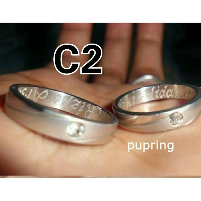 Cincin couple titanium 1 pasang