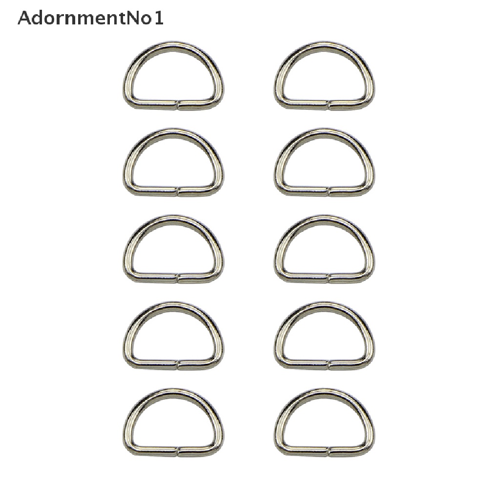 (AdornmentNo1) 10pcs / Set Buckle D-Ring Bahan Metal Untuk Tas / Dompet / Pakaian