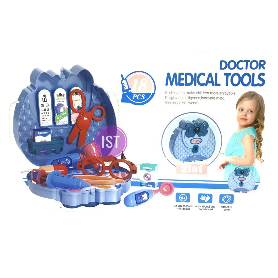 MWN Mainan Doctor Medical Tools 2 in 1 18 pcs No.688-111A