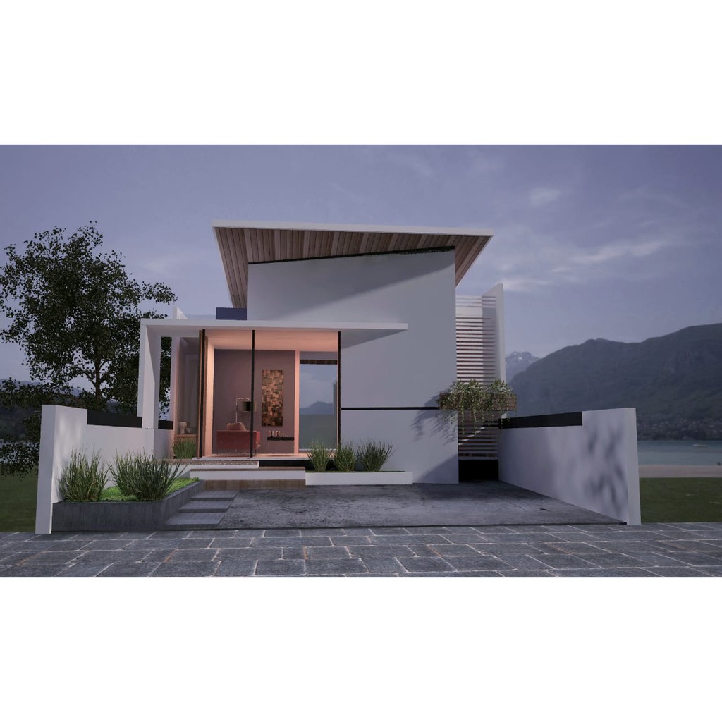 Desain Rumah Modern Minimalis 1 Lantai Type 65 Ukuran 7 X 15 Meter Shopee Indonesia