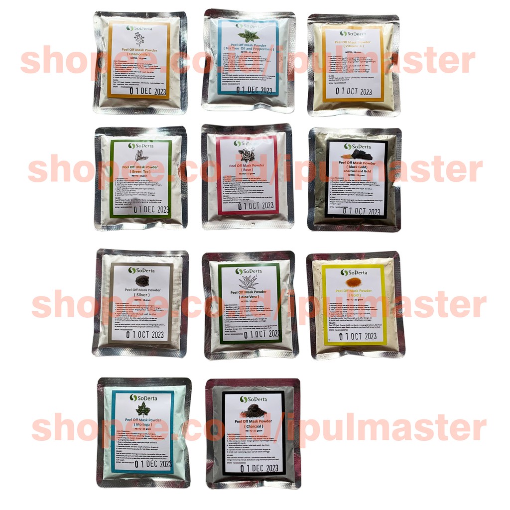 Soderta Peel Off Mask ORI - Masker klinik - rubber jelly mask bubuk -  repack 15 gram &amp; 30 gram