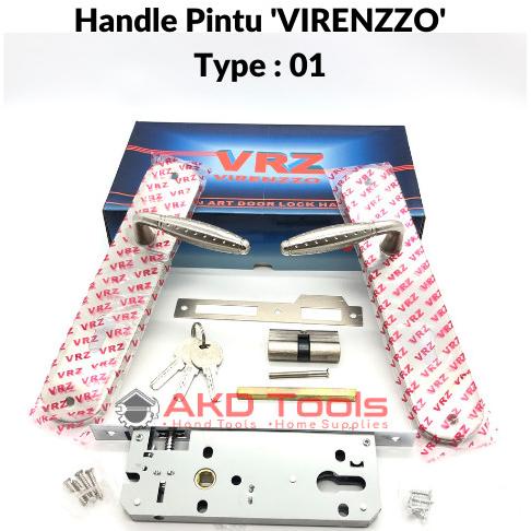\\\\\] Handle Pintu Besar VIRENZZO FULL SET | Gagang / Kunci Pintu Silver