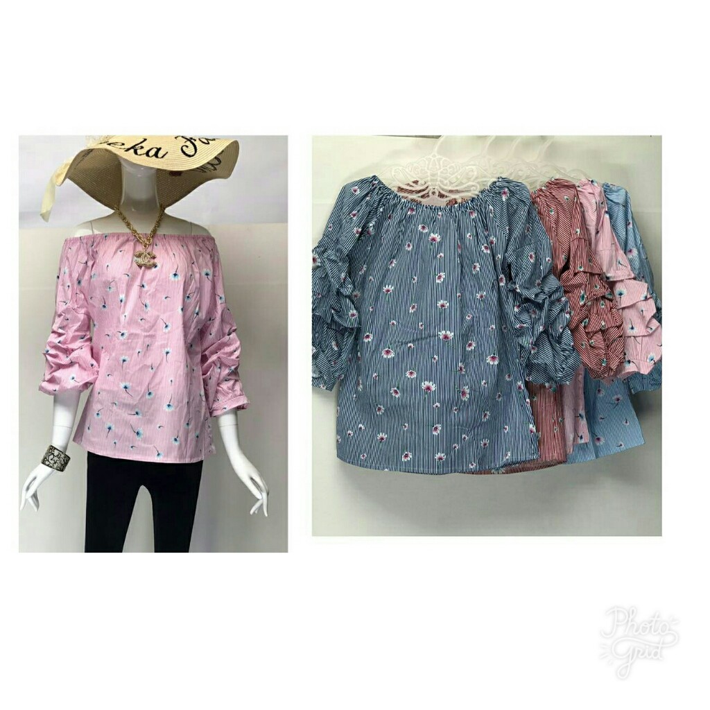 Blouse sabrina salur bunga