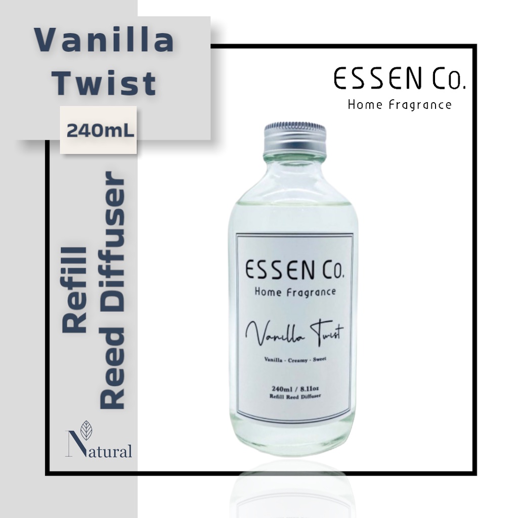 Essen Co Reed Diffuser Aromatherapy Vanilla Twist Pengharum Pewangi Ruangan Aromaterapi Refill