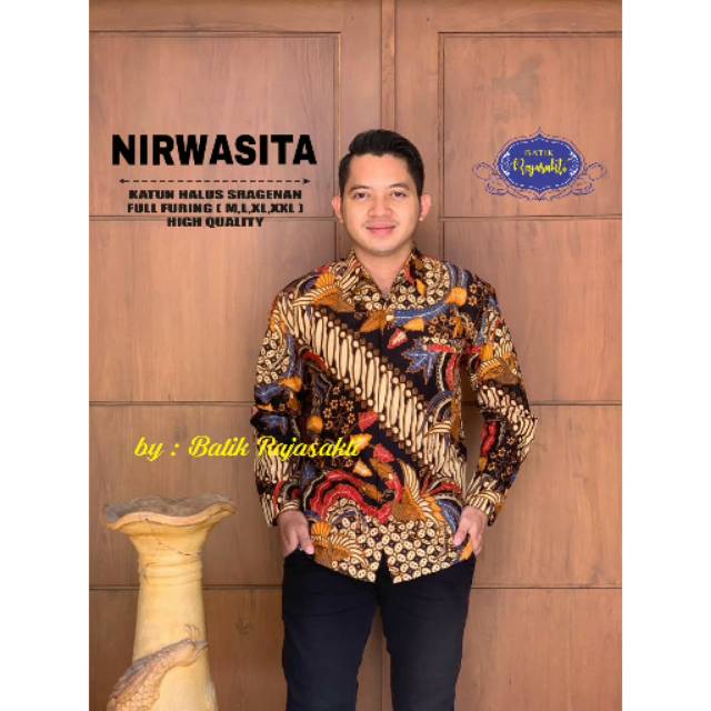 NIRWASITA WARNA Kemeja Batik Pria Katun Halus Sragenan Full Furing