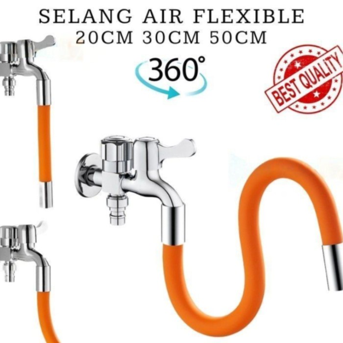 SAMBUNGAN KRAN AIR FLEXIBLE 20CM 30CM 50CM UNIVERSAL 360 / SELANG AIR - 20CM