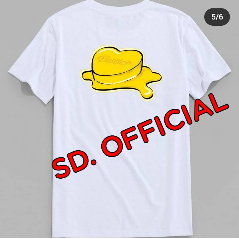 Kaos BTS Butter Logo dan Belakang Butter SABLON DTF