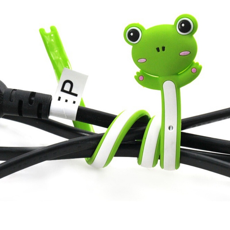 1pc Winder Organizer Kabel Earphone Desain Hewan Lucu