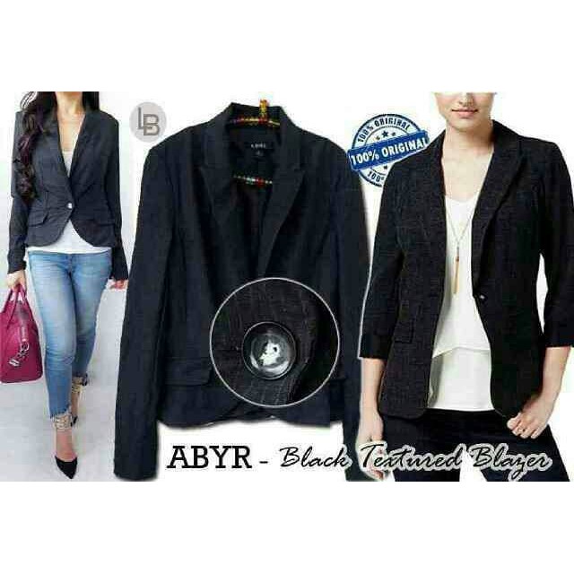 NEW KT BAJU BRANDED A BYER BLACK TEXTURED BLAZER ORI PREMIUM