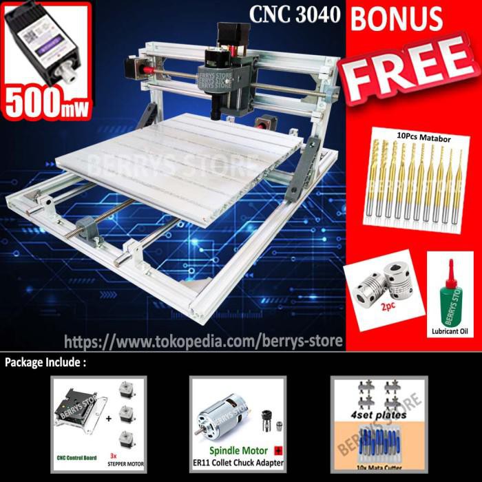 2In1 Mesin Cnc Mini Router Laser Milling Grafir Pcb Kayu Akrilik