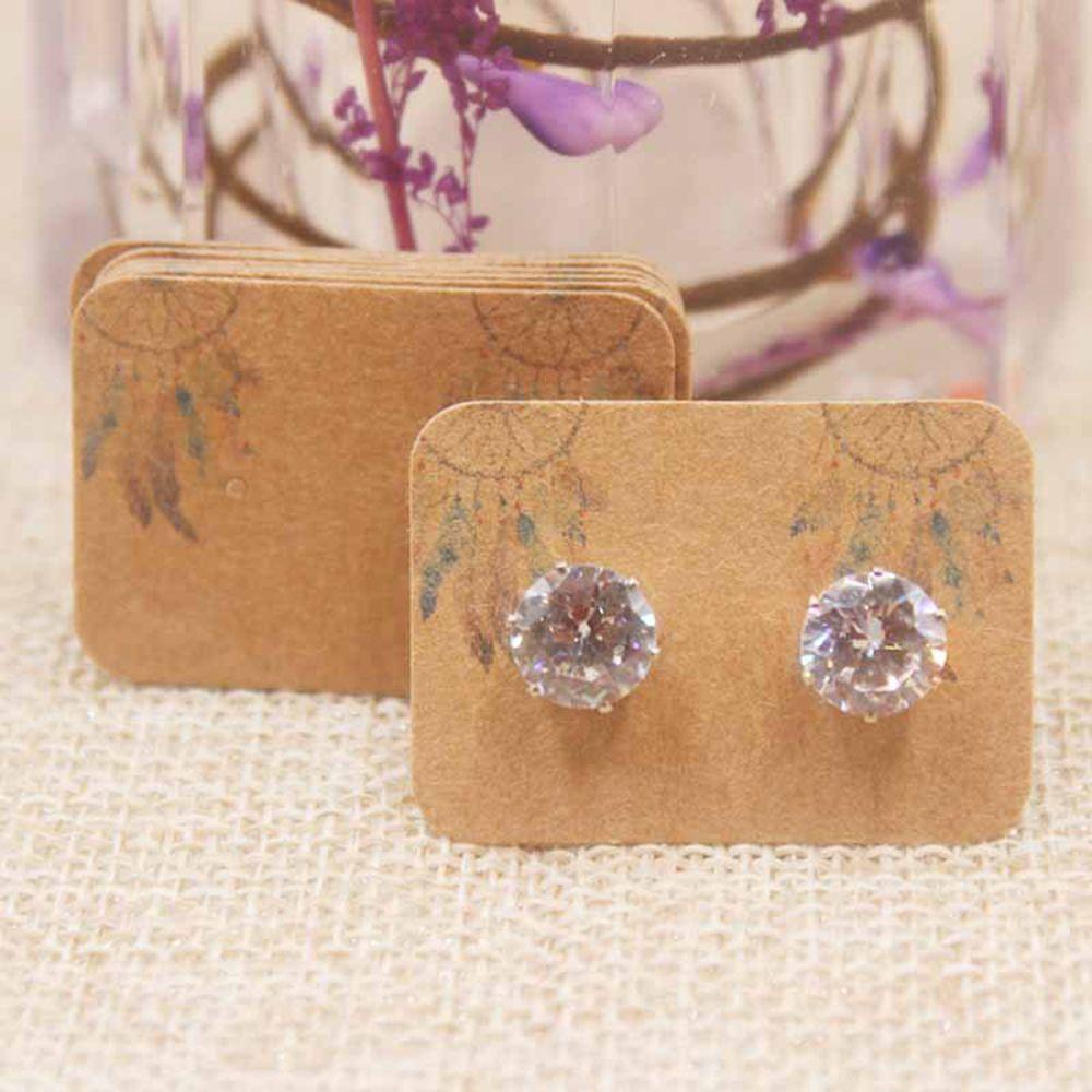 Preva 100PCS Kartu Paket Anting Gift Packing Tag Aksesoris DIY Motif Bunga