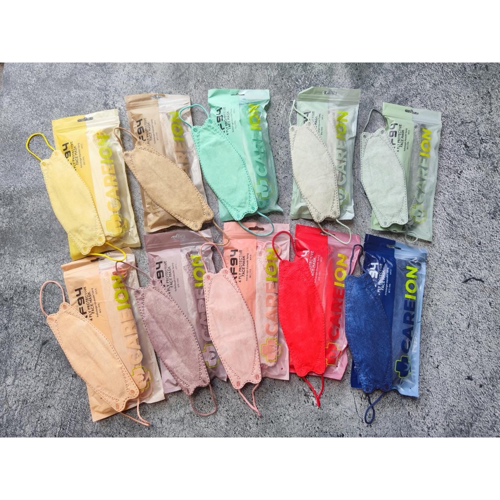 NEW PACK CAREION KF94 - MASKER KF94 4PLY CAREION WARNA WARNI KEMENKES