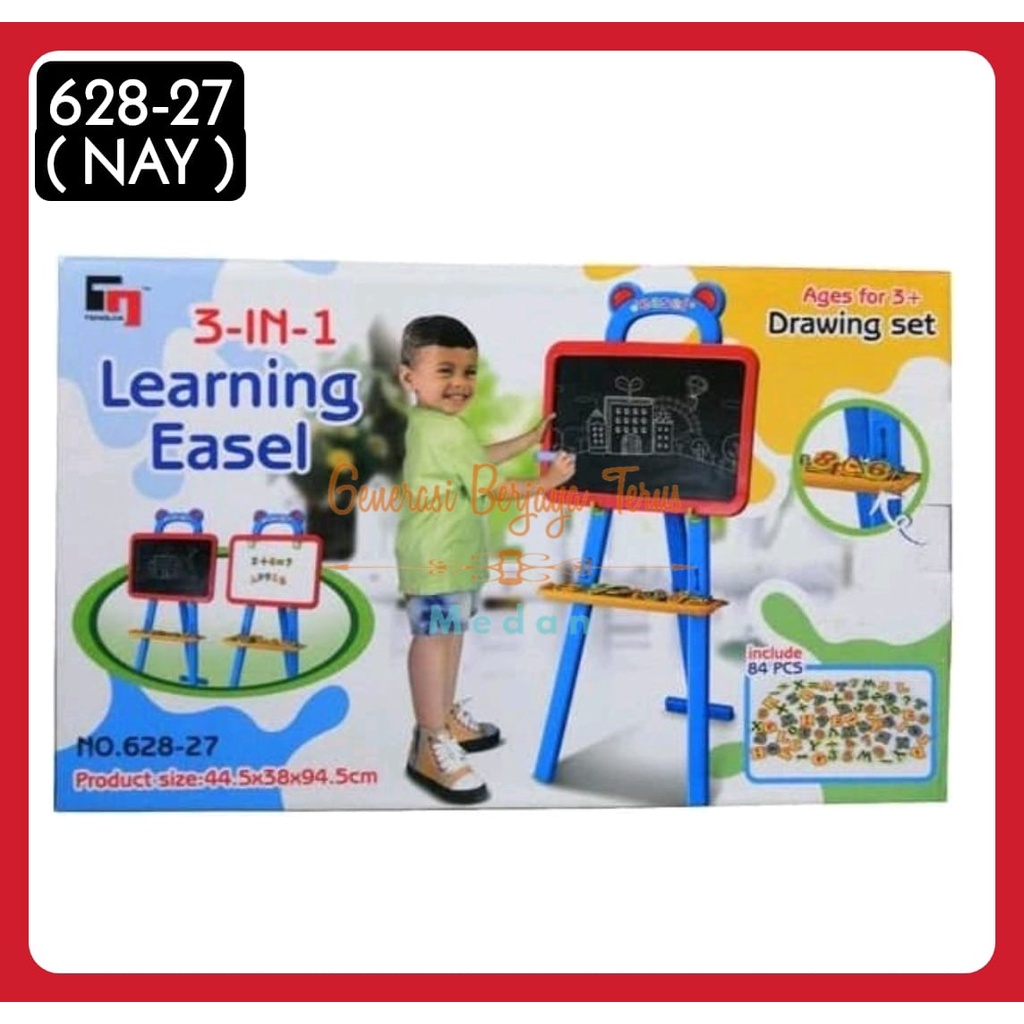 

Mainan Edukasi Anak Learning Easel 3 IN 1 628-27 / Mainan Papan Tulis Anak