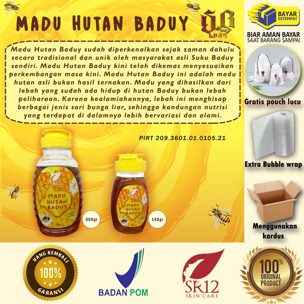 

Madu hutan baduy / madu lebah desa 140 gram dan 300 gram // MADU MURNI 100% Original SR12 tanpa campuran