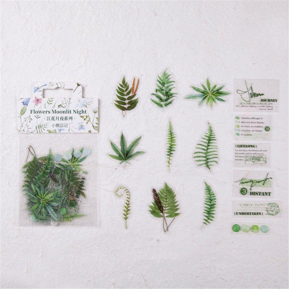 Solighter 30Pcs/Bag Diary Dekorasi Stiker Album Foto Daun Alat Tulis Vintage